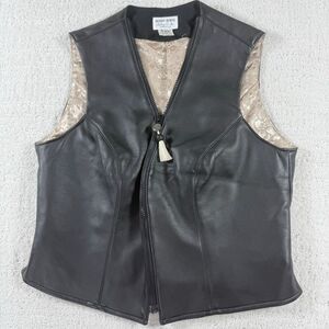 Hobby Horse Clothing Co. Vintage Black Leather Zip Up Show Vest - US Women’s M